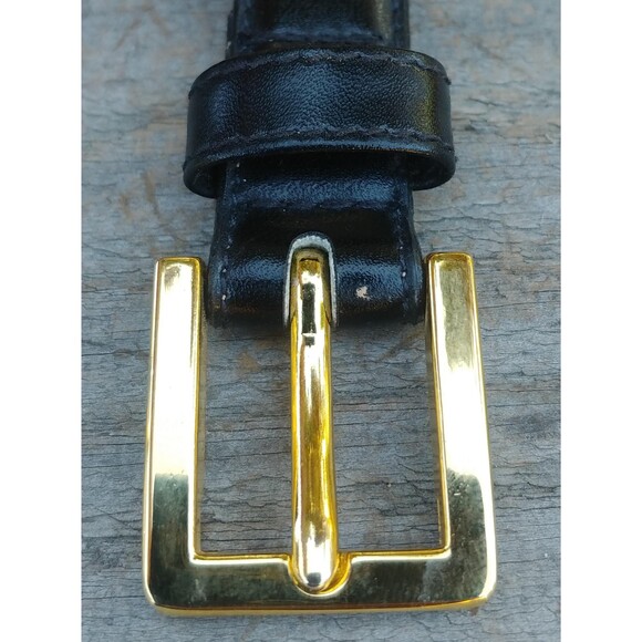 Vintage Womens Black Leather Belt By Partners Size Large - Picture 3 of 10